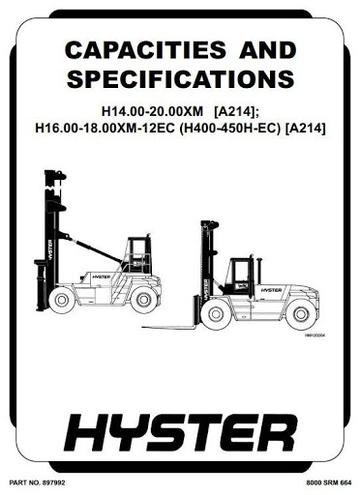 Service Manual - Hyster H360H, H400H, H450H, H400H-EC, H450H-EC Lift Truck A214 series (USA)