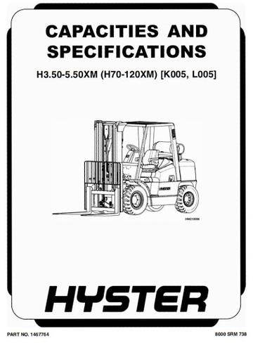 Service Manual - Hyster H70XM, H80XM, H90XM, H100XM, H110XM, H120XM Forklift Truck L005 Series (USA)