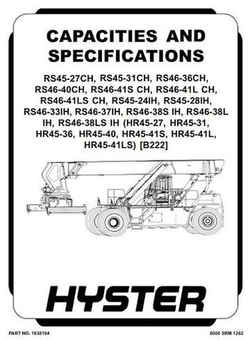 Service Manual - Hyster HR45-27-31-36-40 HR45-41S, HR45-41L, HR45-41LS Truck B222 Series (USA)