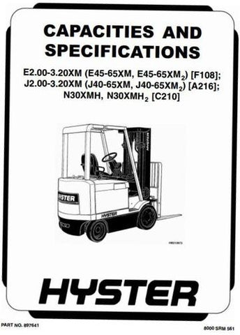 Service Manual - Hyster N30XMH Electric Forklift Truck C210 Series (SN. before C210V-1615) 