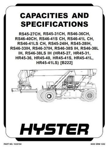 Service Manual - Hyster RS45-27 31CH 24 28IH, RS46-36 40 41L S LS-CH, RS-46-33 37 38L S LS-IH B222 Series 