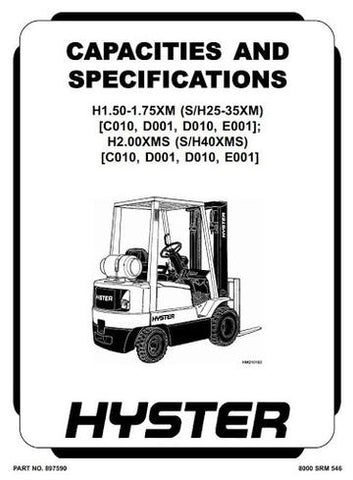 Service Manual - Hyster S25XM, S30XM, S35XM, S40XMS Diesel/LPG Forklift Truck C010 Ser. (USA)