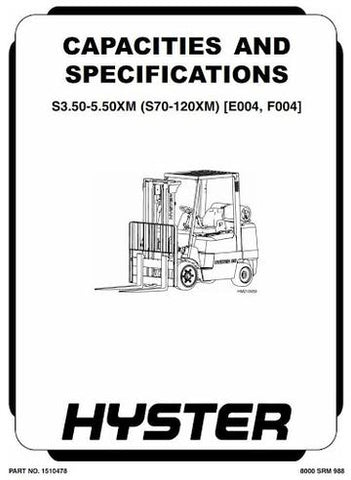 Service Manual - Hyster S70XM, S80XM, S100XM, S120XM (S, BCS) Diesel and LPG Forklift Truck F004 Serie (USA)