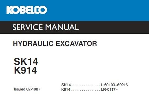 Service Manual - Kobelco SK14 Hydraulic Excavator Download 