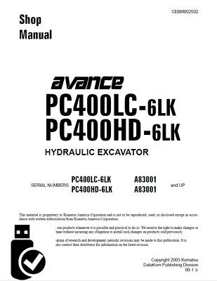 Service Manual - Komatsu Pc400lc-6lk Pc400hd-6lk Hydraulic Excavator 