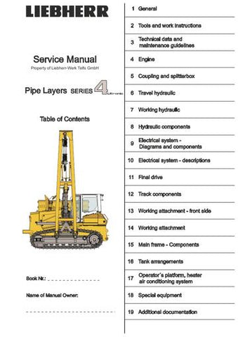 Service Manual - Liebherr RL 44 64 Pipe Layer Series 4 Litronic Download