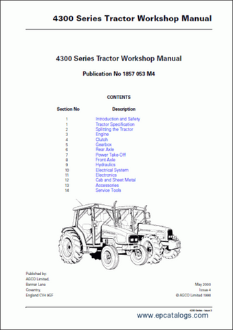 Service Manual - Massey Ferguson MF 4345, MF 4355, MF 4360, MF4365, MF4370 Tractor Download