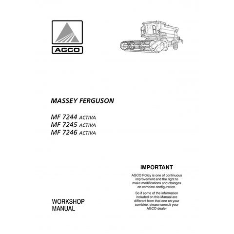 Service Manual - Massey Ferguson MF 7244, 7245, 7246 ACTIVA Combine Harvester Download