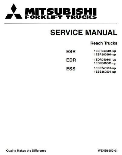 Service Manual - Mitsubishi EDR24 ESR24 ESS24 EDR36 ESR36 ESS36 Reach Truck Download