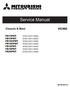 Service Manual - Mitsubishi FB13PNT, FB15PNT, FB16(C)PNT, FB18(C)PNT, FB20PNT Electric Forklift Truck Download
