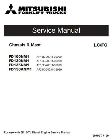 Service Manual - Mitsubishi FD100NM1, FD120NM1, FD135NM1, FD150ANM1 Diesel Forklift Truck Download