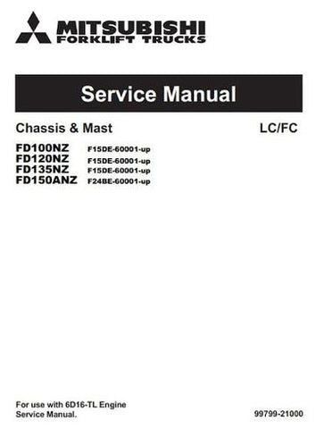 Service Manual - Mitsubishi FD100NZ, FD120NZ, FD135NZ, FD150ANZ Diesel Forklift Truck Download