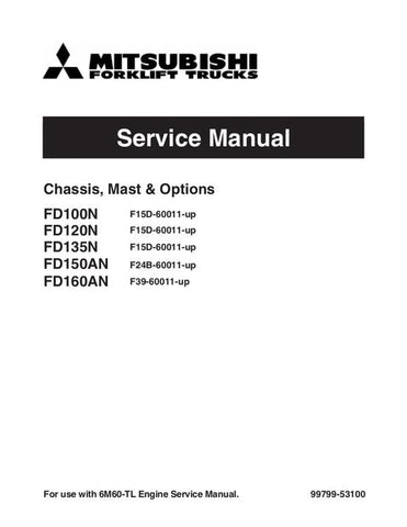 Service Manual - Mitsubishi FD100N, FD120N, FD135N, FD150AN, FD160AN Diesel Forklift Truck Download