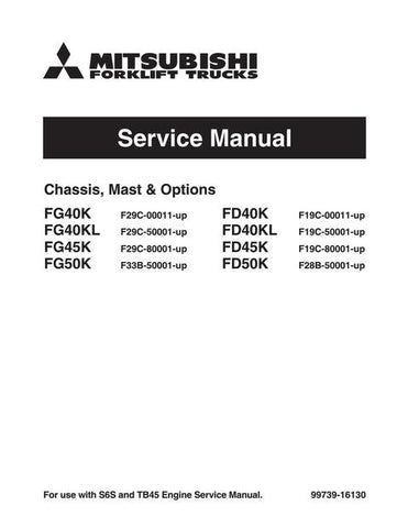 Service Manual - Mitsubishi FD40K, FD45K, FD45KL, FD50K Diesel Forklift Truck Download