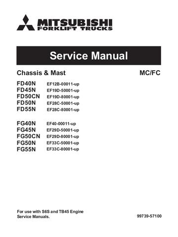 Service Manual - Mitsubishi FD40N, FD45N, FD50N, FD50CN, FD55N Diesel Forklift Truck Download