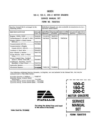 Service Manual - New Holland 100-C 150-C 200-C Motor grader 70697310