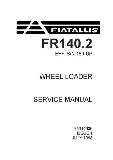 Service Manual - New Holland 140.2 Wheel Loader 75314936