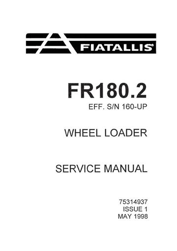 Service Manual - New Holland 180.2 Wheel Loader 75314937