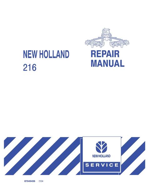 Service Manual - New Holland 216 Rakes Service Manual 87049456