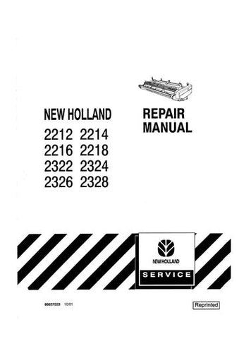 Service Manual - New Holland 2212 2214 2216 2218 2322 2324 2326 2328 Header 86637553