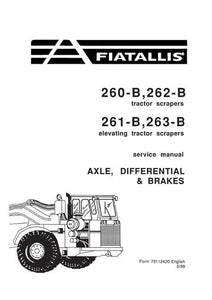 Service Manual - New Holland 260-B, 262-B, 261-B 263-B Tractor Scrapers Axle Diffential & Brakes 73112420