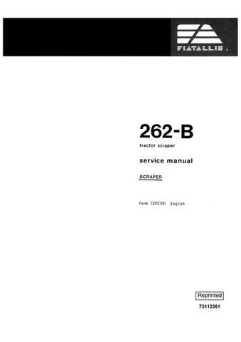 Service Manual - New Holland 262-B Tractor Scraper 73112361
