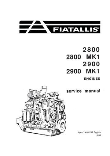 Service Manual - New Holland 2800, 2800 MK1, 2900, 2900 MK1 Engines 73110787