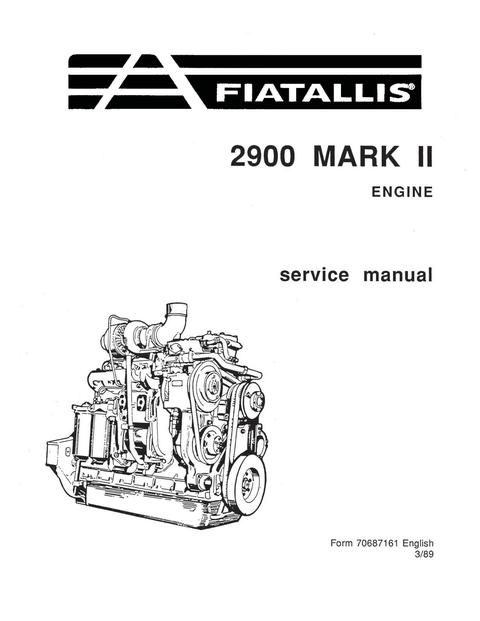 Service Manual - New Holland 2900 Mark II Engine 70687161