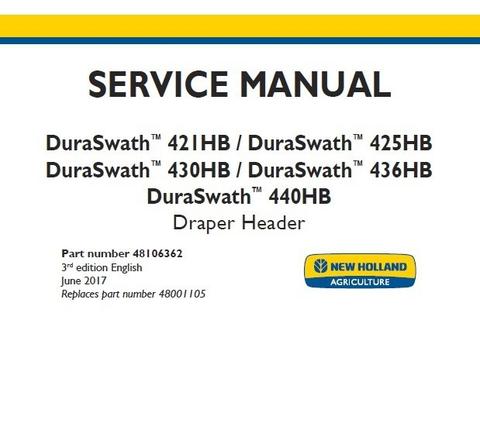 Service Manual - New Holland 421HB 425HB 430HB 436HB 440HB Draper Header 48106362