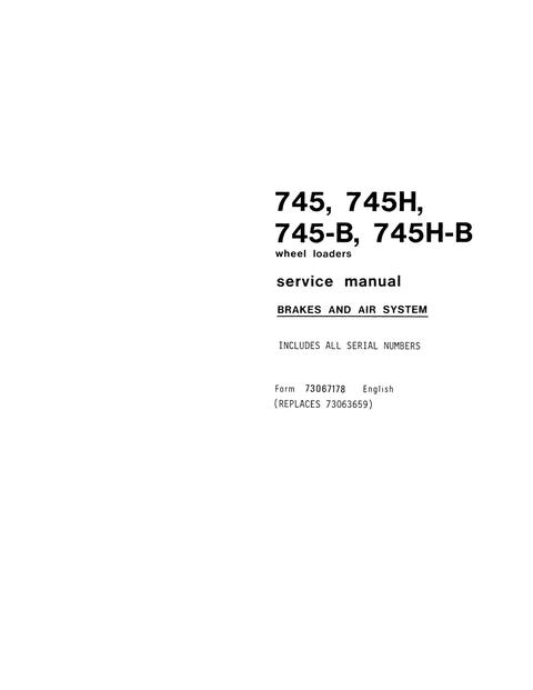 Service Manual - New Holland 745 Wheel Loader Brakes and Air System 73067178