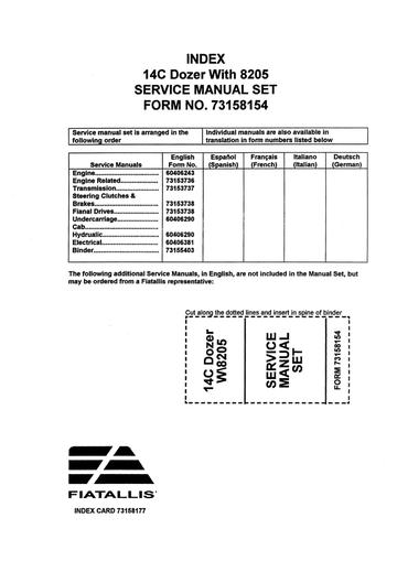 Service Manual - New Holland 8205 Engine 73158154