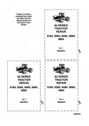 Service Manual - New Holland 9184 9384 9484 9684 9884 Tractor 86608042