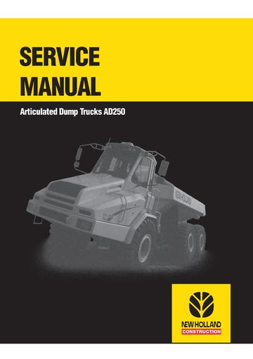 Service Manual - New Holland AD250 Articulated Dump Trucks 6045614101