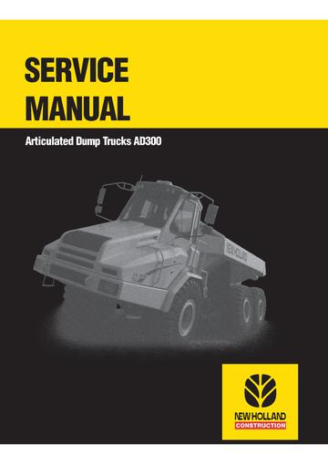 Service Manual - New Holland AD300 Articulated Dump Trucks 6045615101