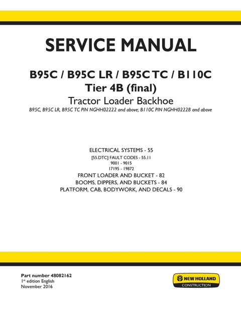 Service Manual - New Holland B95C Tractor Loader Backhoe Electrical System 48082162