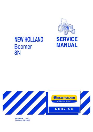 Service Manual - New Holland Boomer 8N Tractor 84307374