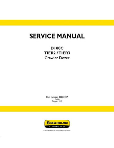 Service Manual - New Holland D180C TIER2 TIER3 Crawler Dozer 48037327