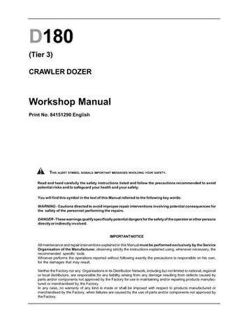 Service Manual - New Holland D180 (Tier 3) CRAWLER DOZER 84151290