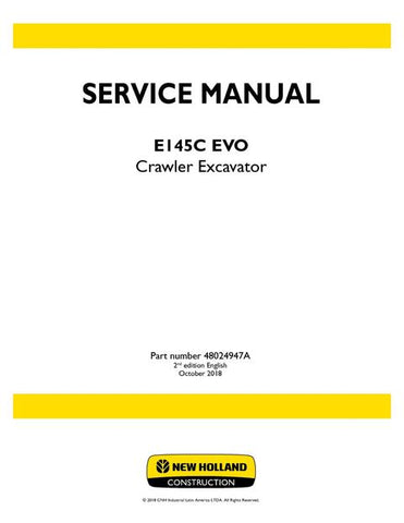 Service Manual - New Holland E145C EVO Crawler Excavator 48024947A