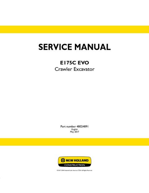 Service Manual - New Holland E175C EVO Crawler Excavator 48024891