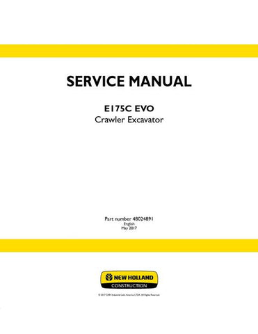 Service Manual - New Holland E175C EVO Crawler Excavator 48024891