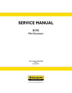 Service Manual - New Holland E17C Mini Excavator 48127424