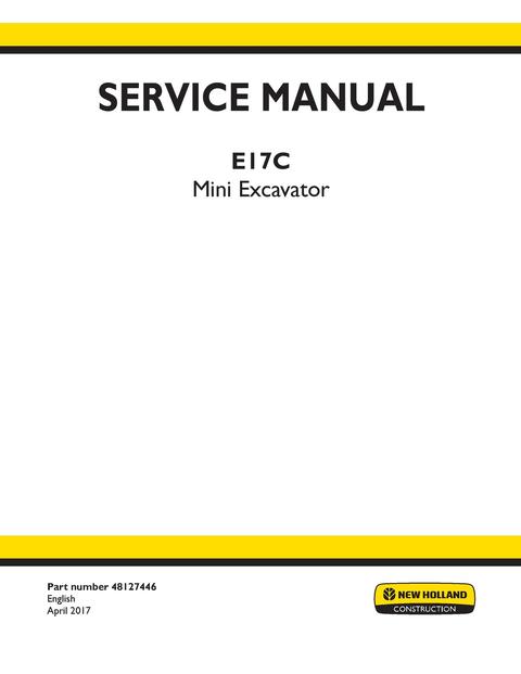 Service Manual - New Holland E17C Mini Excavator 48127446