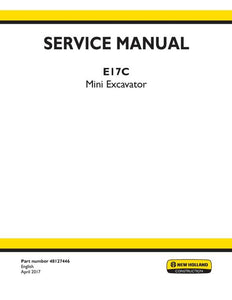 Service Manual - New Holland E17C Mini Excavator 48127446