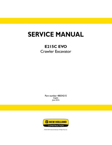 Service Manual - New Holland E215C EVO Crawler Excavator 48034215