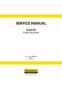 Service Manual - New Holland E260CSR Crawler Excavator 48090747