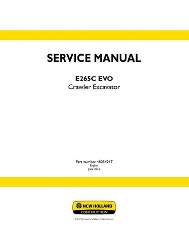 Service Manual - New Holland E265C EVO Crawler Excavator 48034217