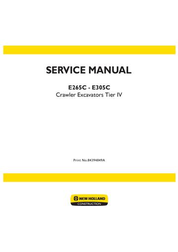 Service Manual - New Holland E265C, E305C Crawler Excavator 84394849A