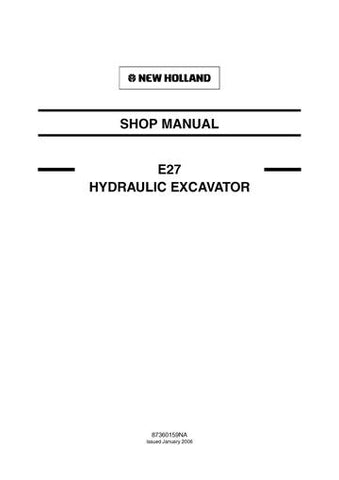 Service Manual - New Holland E27 HYDRAULIC EXCAVATOR 87360159