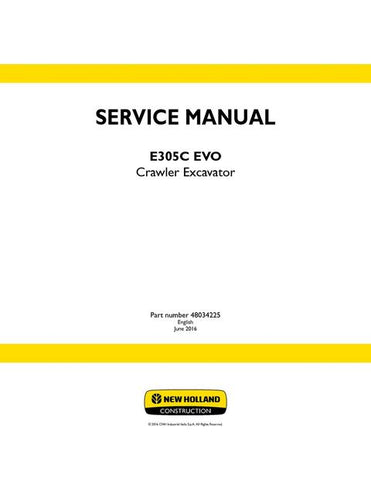 Service Manual - New Holland E305C EVO Crawler Excavator 48034225